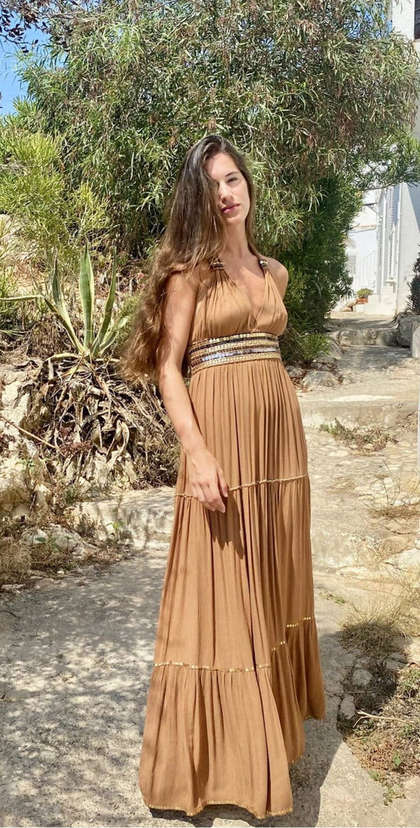 Vestido Largo Valentina Canela