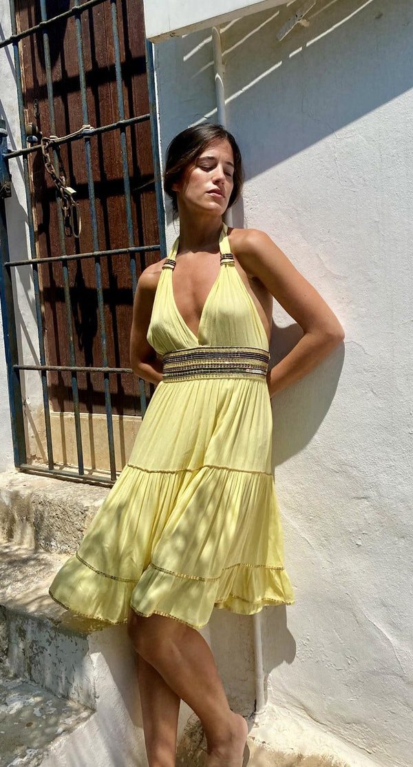 Vestido Valentina Corto Amarillo