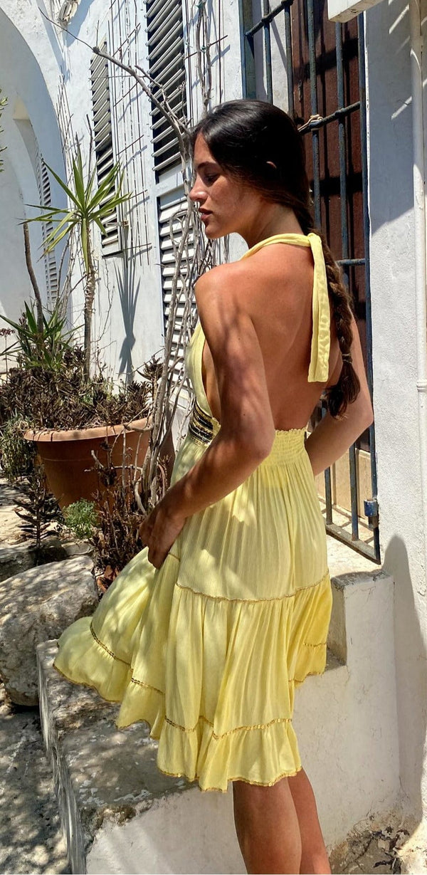 Vestido Valentina Corto Amarillo