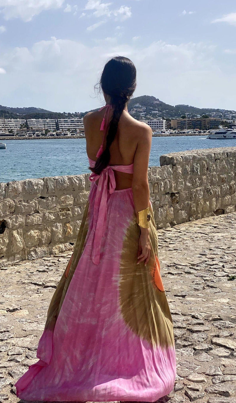 Vestido Anudado Mandala Rosa