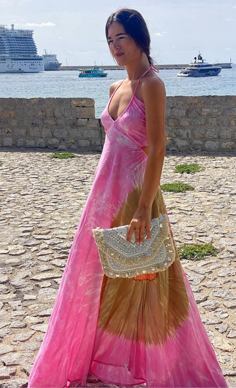 Vestido Anudado Mandala Rosa