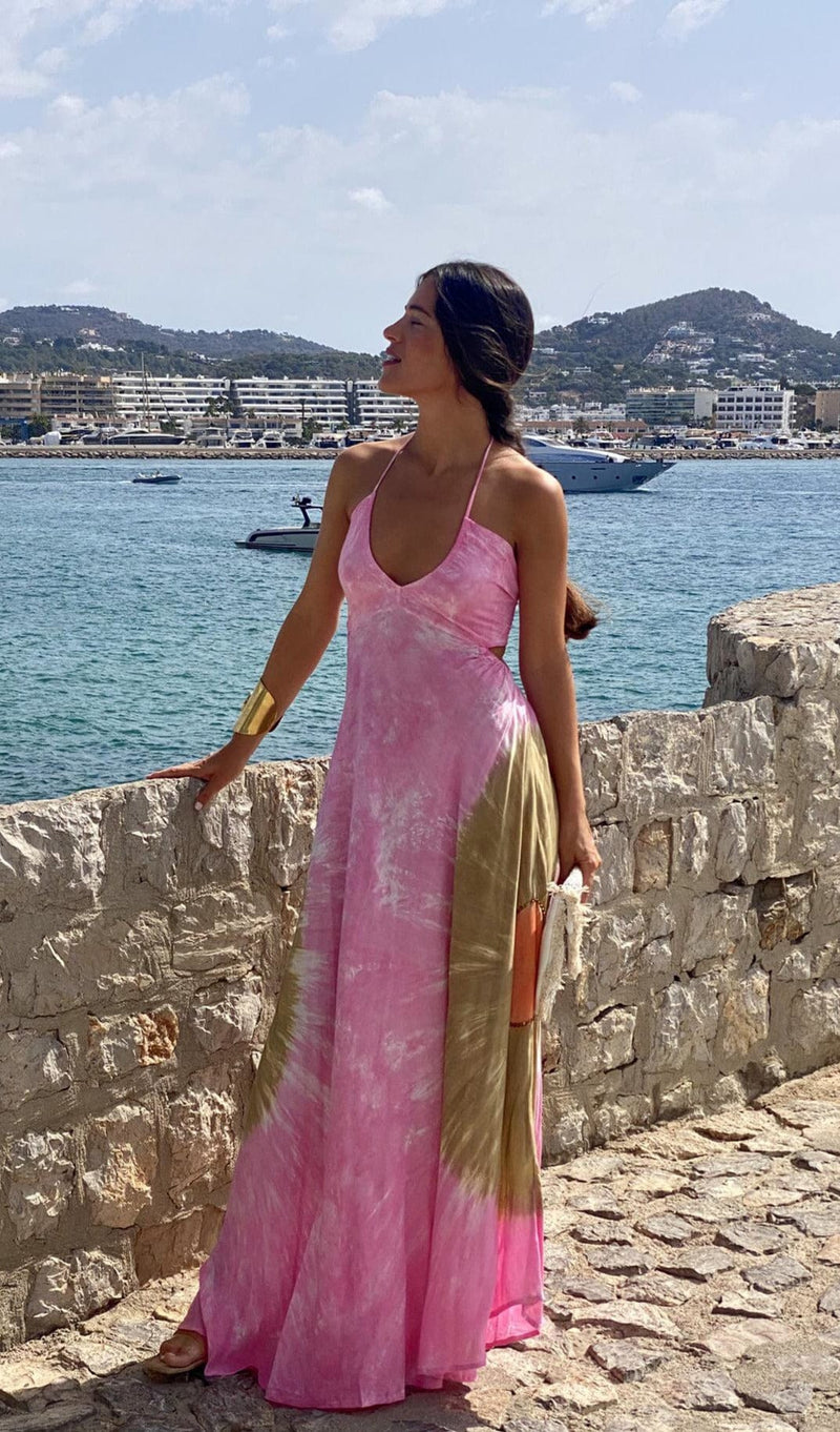 Vestido Anudado Mandala Rosa