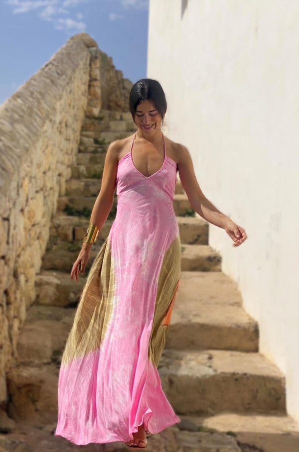 Vestido Anudado Mandala Rosa