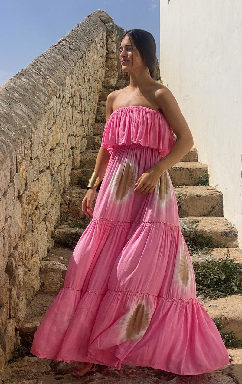 Vestido Elsa Palabra de Honor Rosa