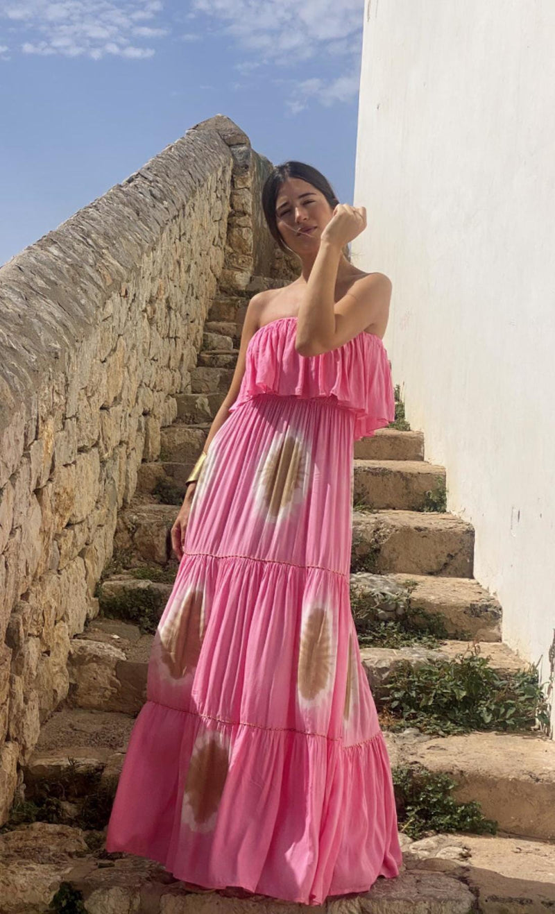 Vestido Elsa Palabra de Honor Rosa