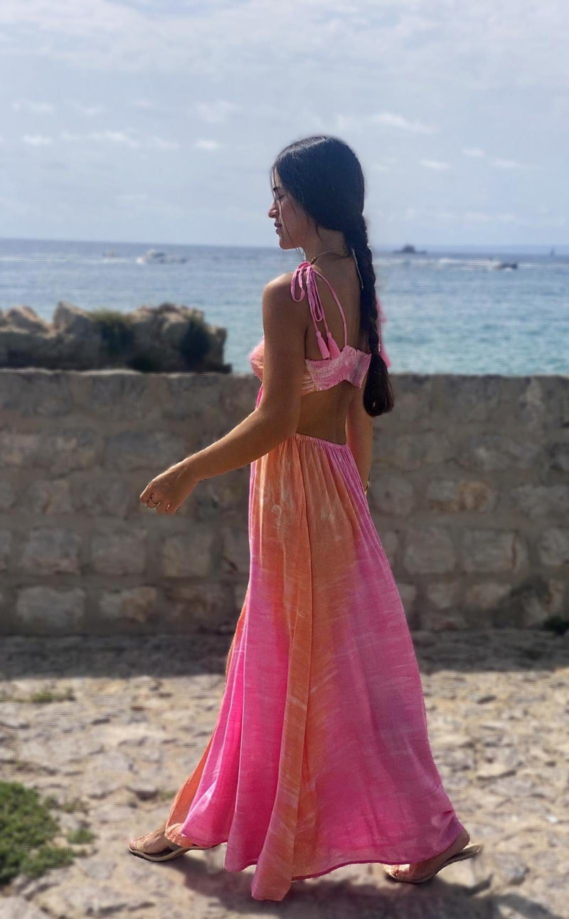 Vestido Aro Tonos Fucsia