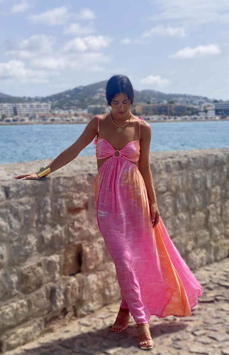 Vestido Aro Tonos Fucsia