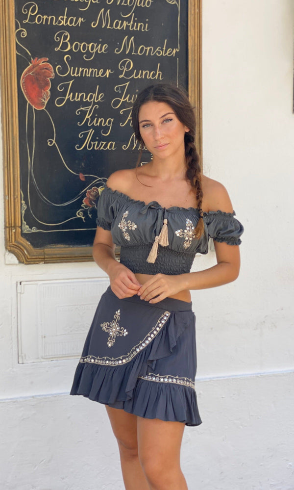 Top Lentejuelas Gris