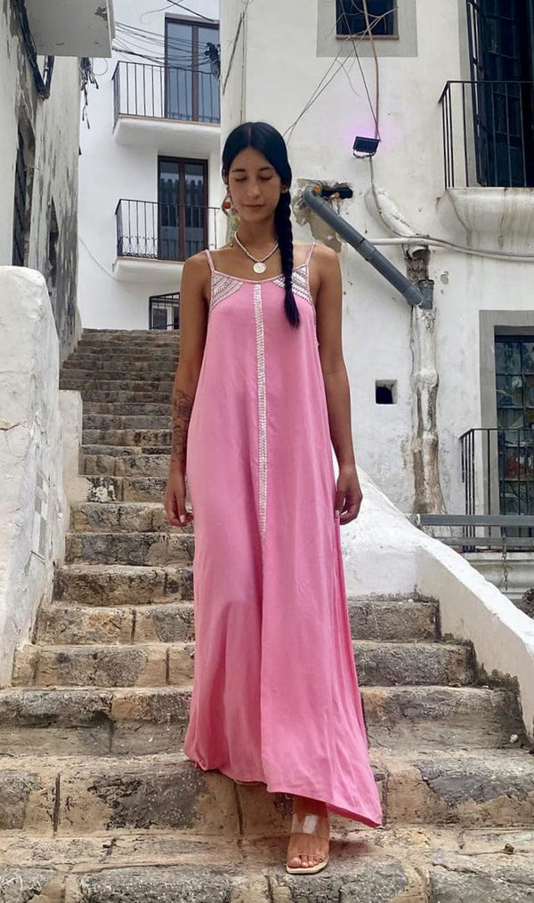 Vestido Pechera Rosa