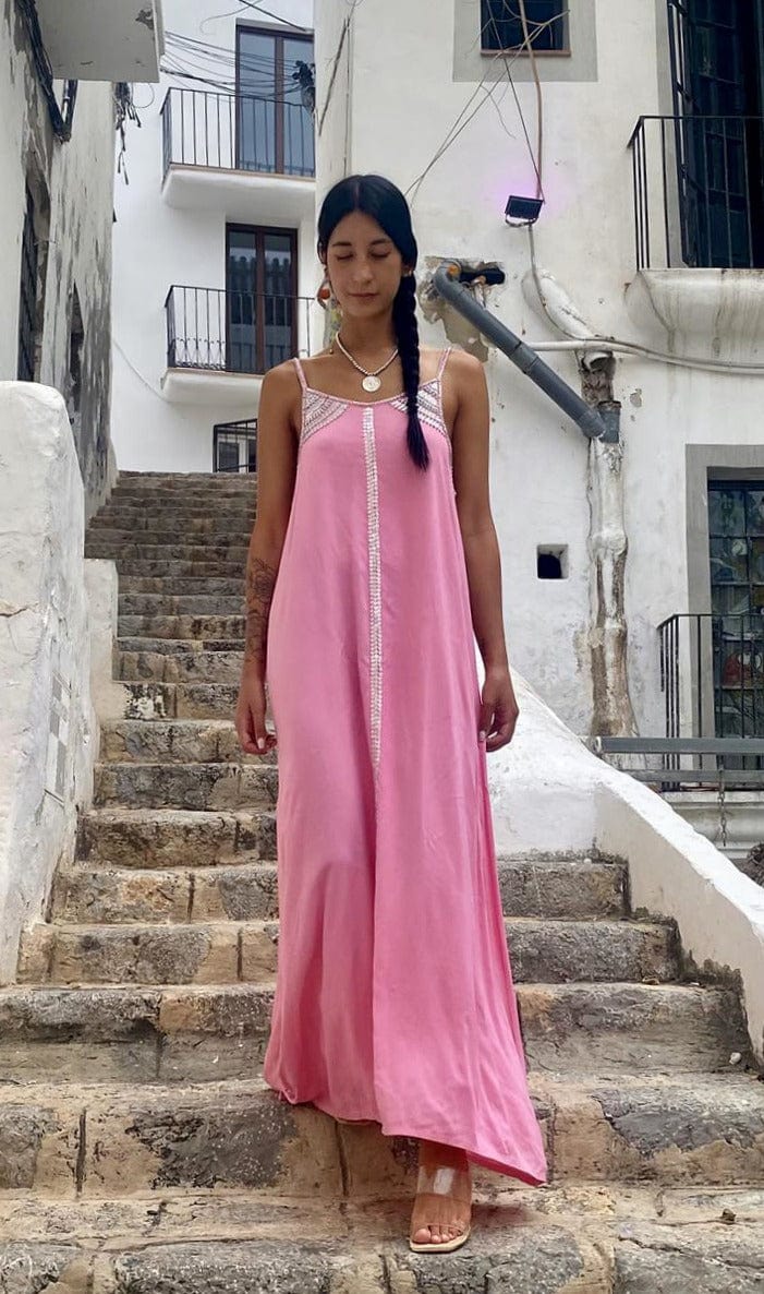 Vestido Pechera Rosa