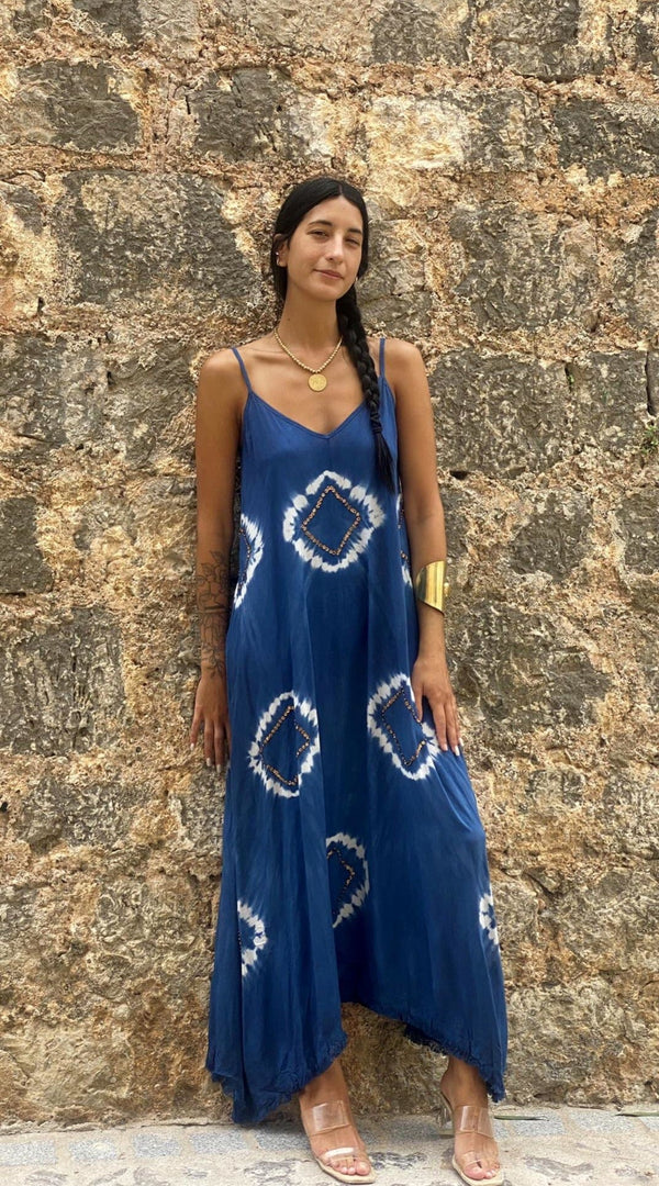 Vestido Tirantes Desflecado Elsa Navy
