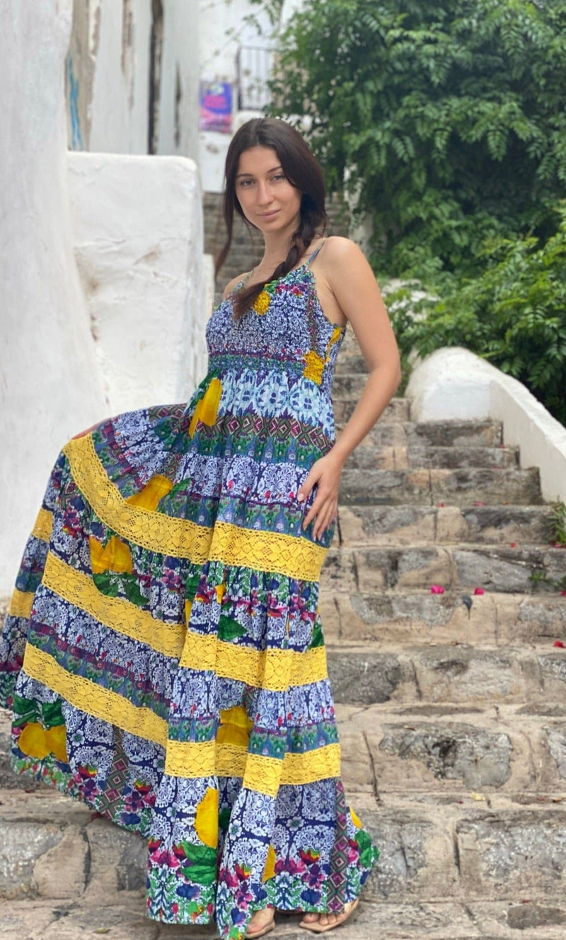 Vestido Nido de Abeja Limones