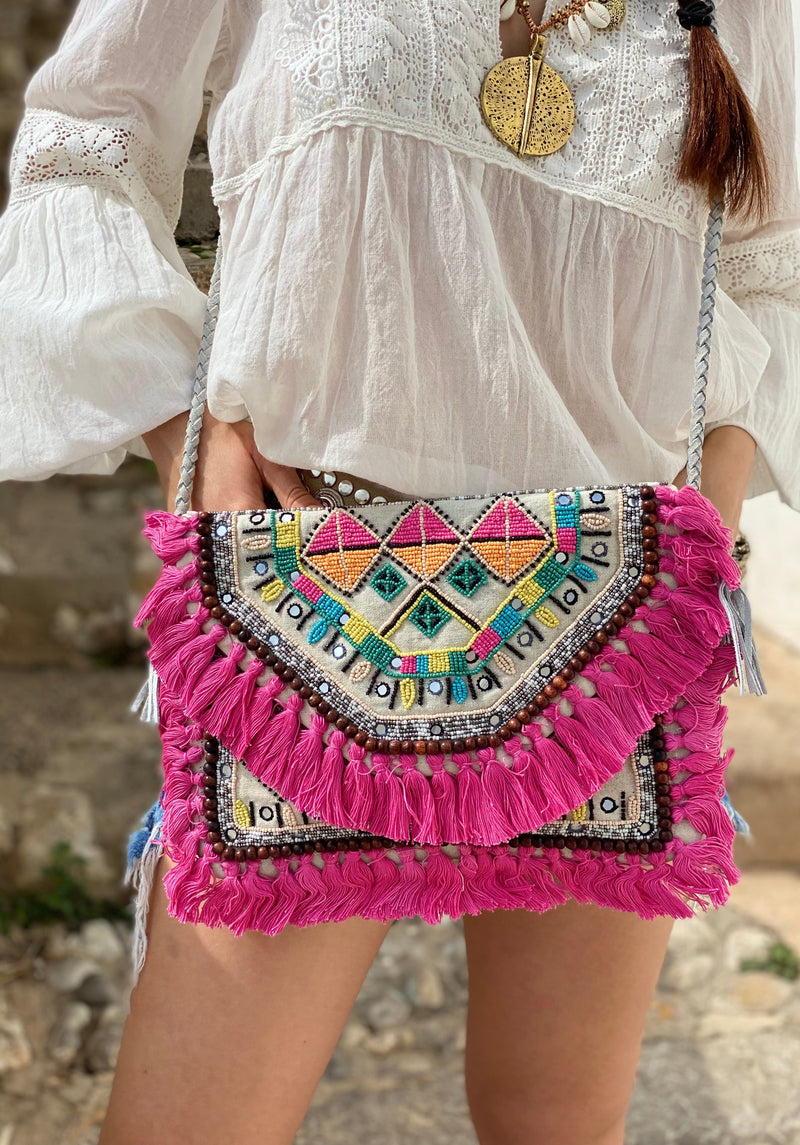 Bolso Borlas Fucsia