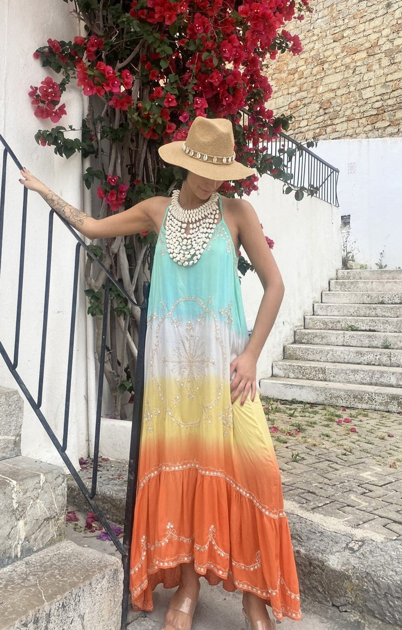 Vestido Lombok Tonos Naranjas