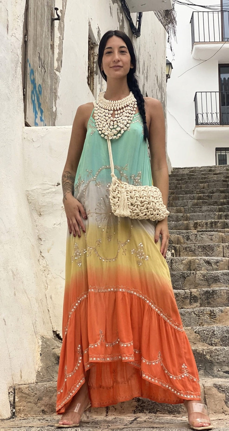 Vestido Lombok Tonos Naranjas