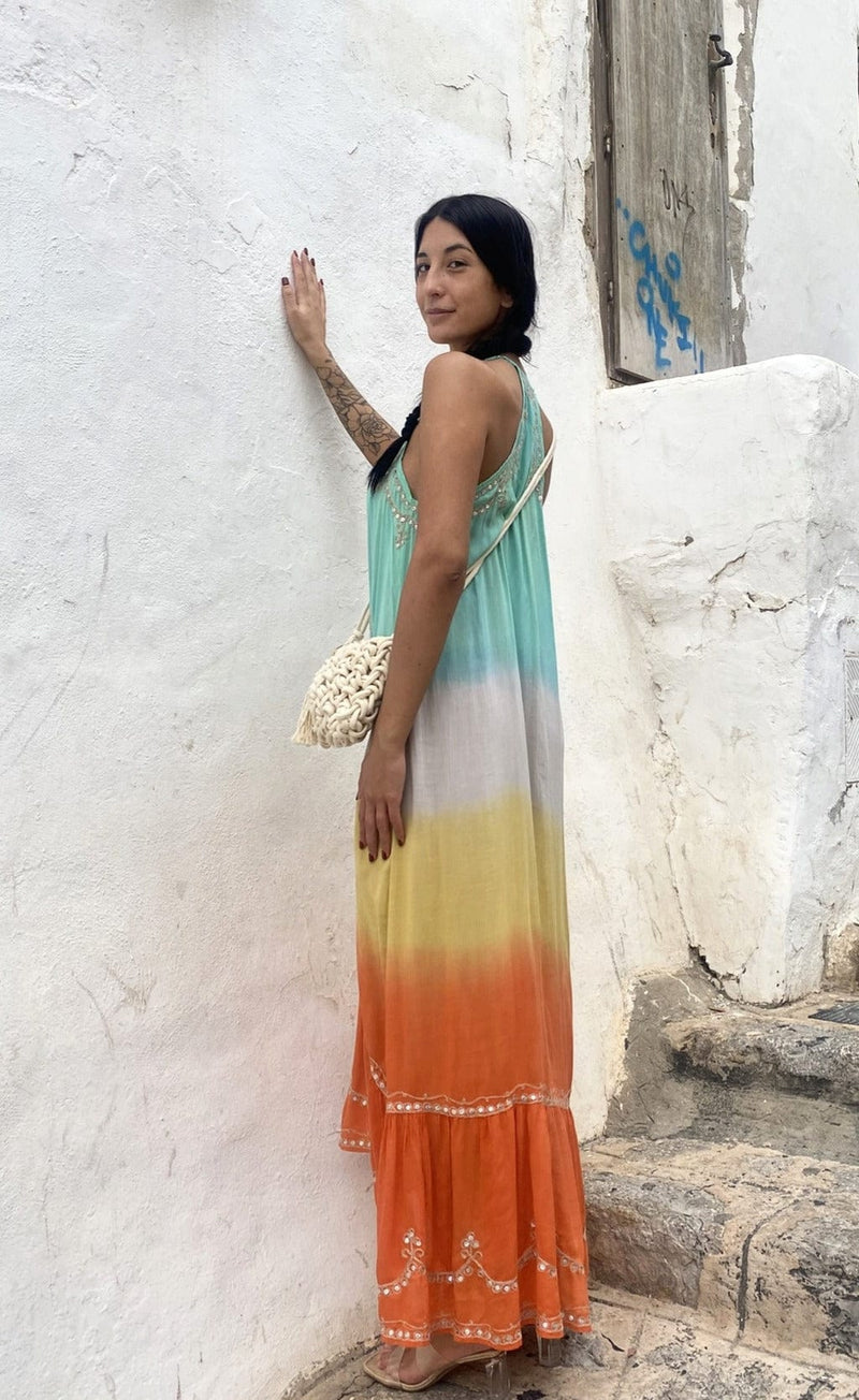 Vestido Lombok Tonos Naranjas