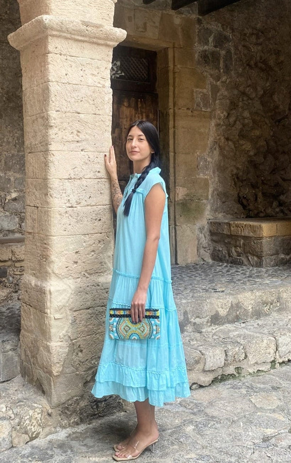 Vestido Canesú Turquesa
