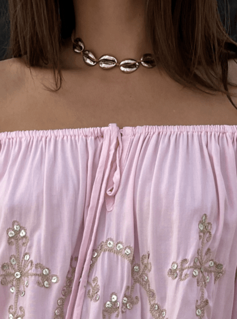 Choker Hilo Encerado Conchas