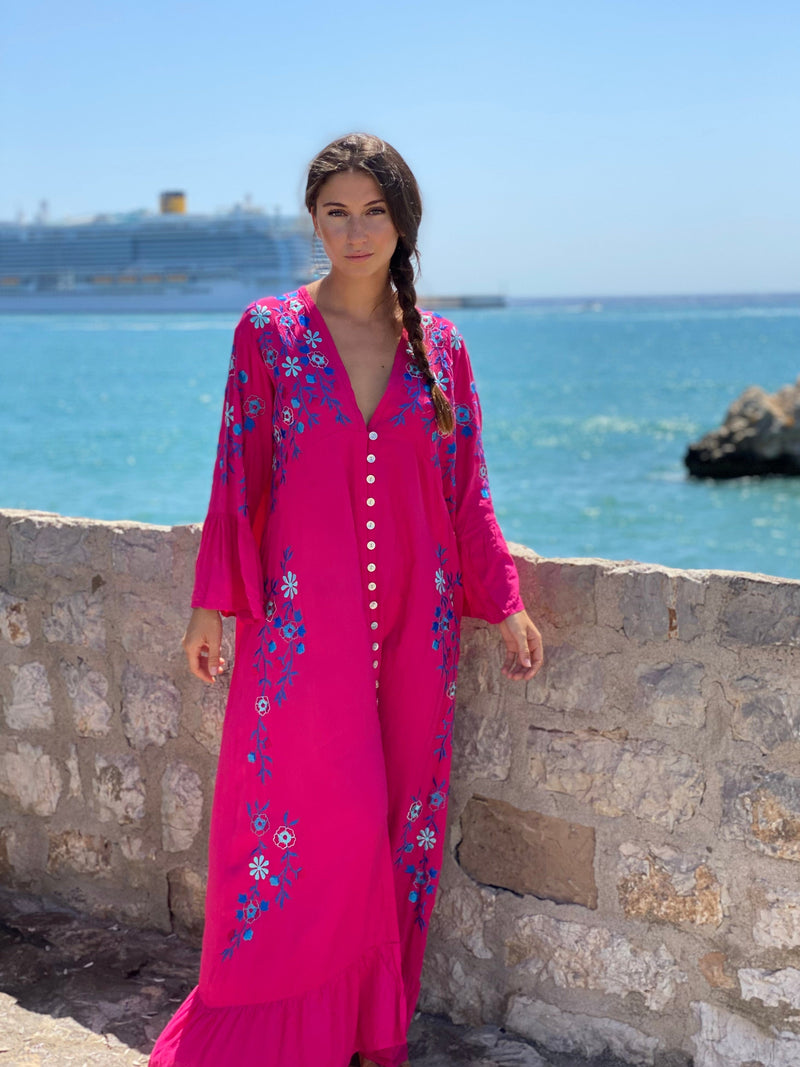 Maxi Vestido Yulia Fucsia