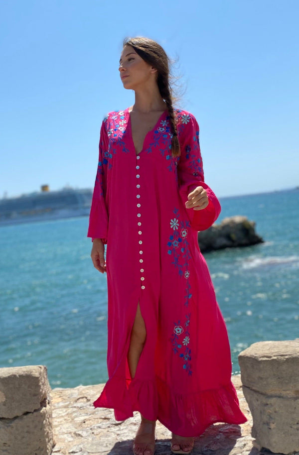 Maxi Vestido Yulia Fucsia