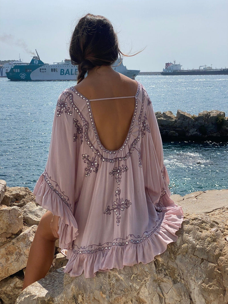 Poncho Lentejuelas Sin Espalda