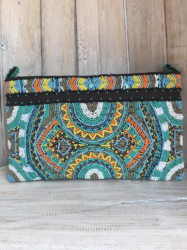 Bolso Abalorio Étnico Azul