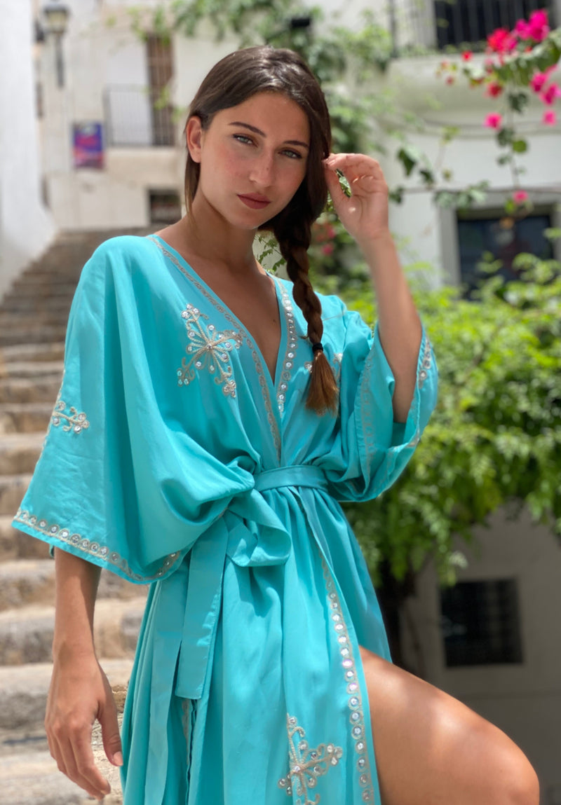 Kimono Lentejuelas Turquesa