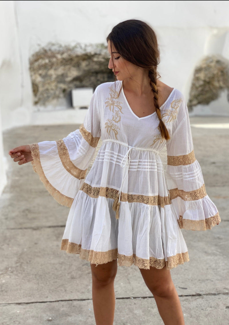 Vestido Manga Ancha Blanco