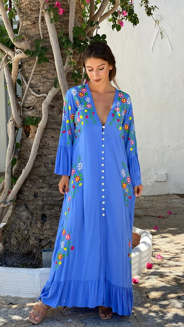 Maxi Vestido Yulia Azul Francia