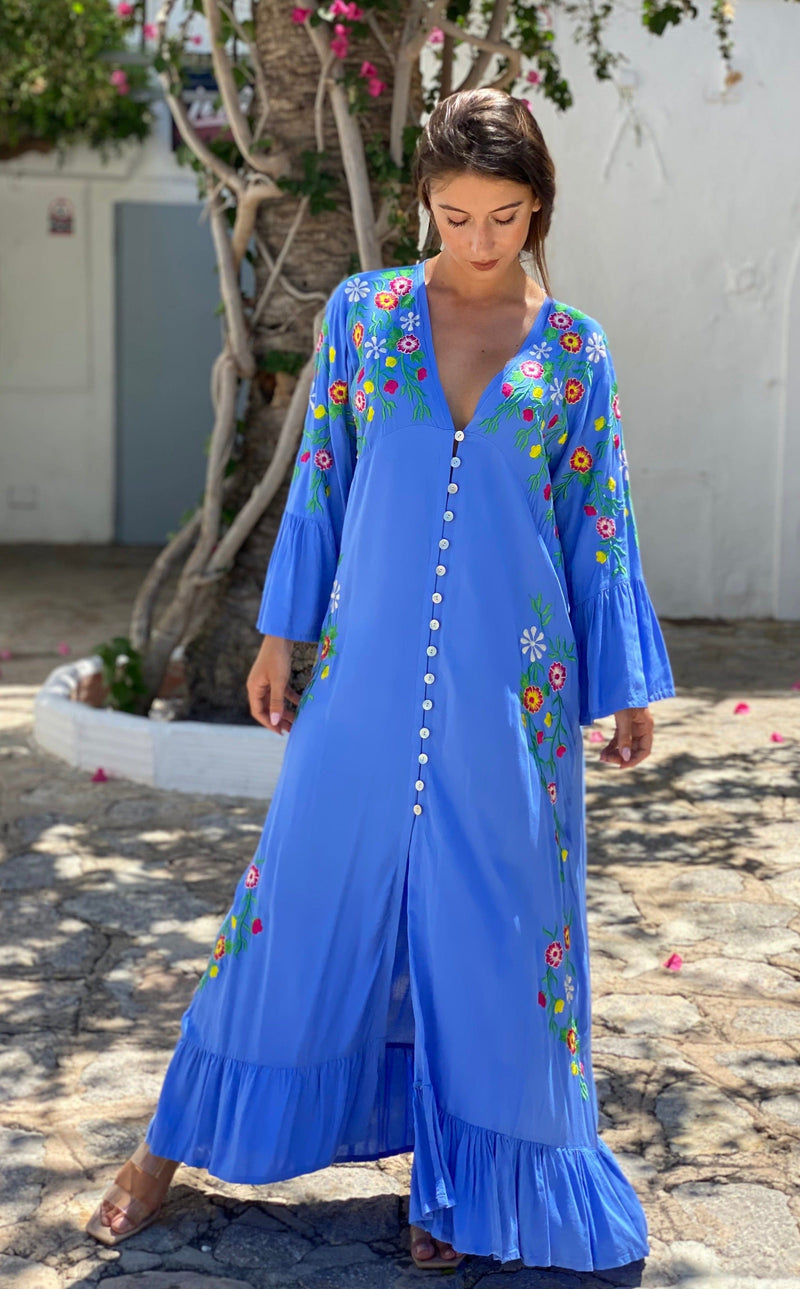 Maxi Vestido Yulia Azul Francia