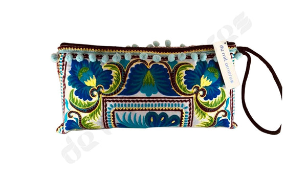Bolso Pespuntes Pompones