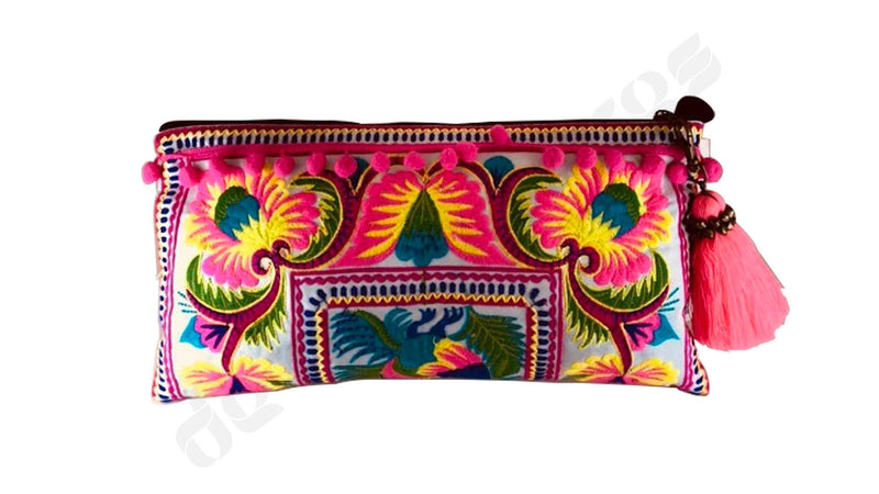 Bolso Pespuntes Pompones