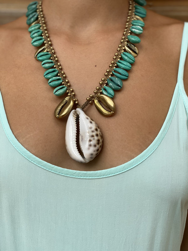 Collar Maxi Concha Turquesa