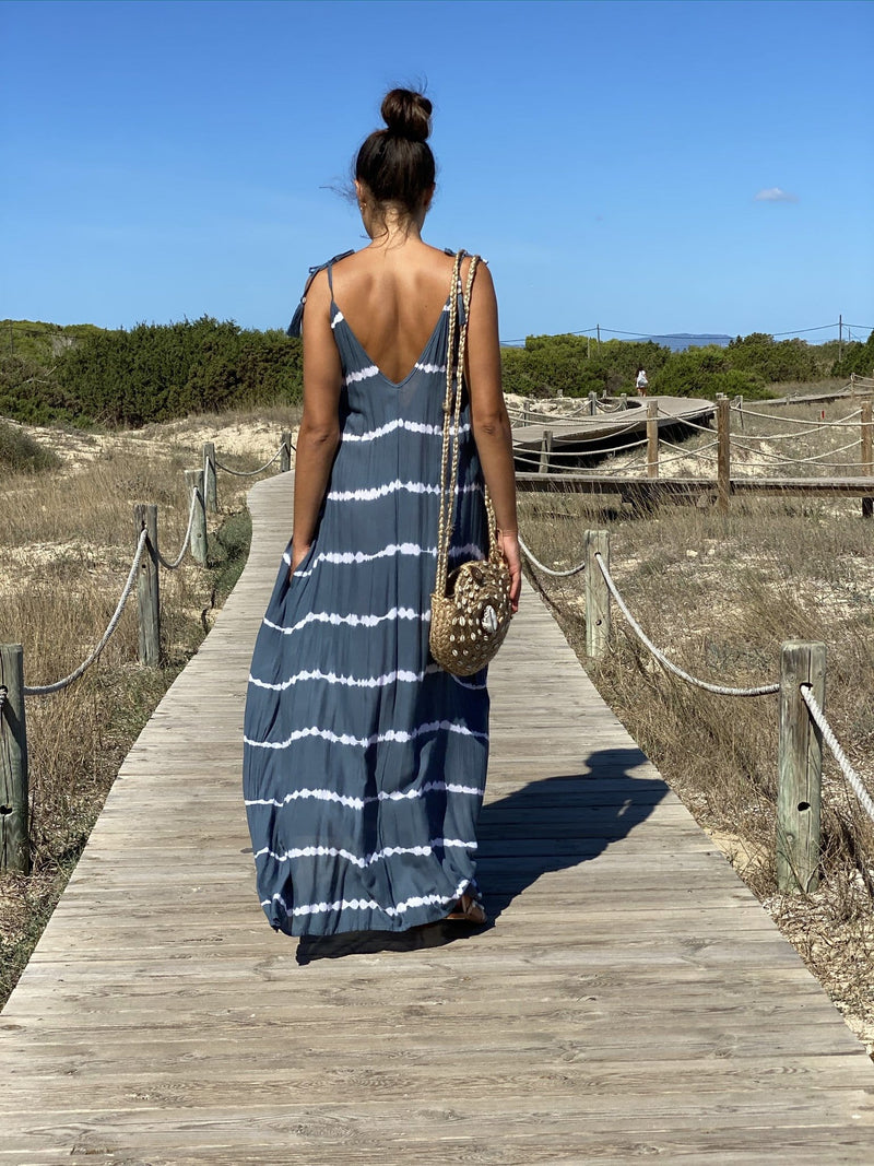 Vestido Largo Rayas con bolsillos